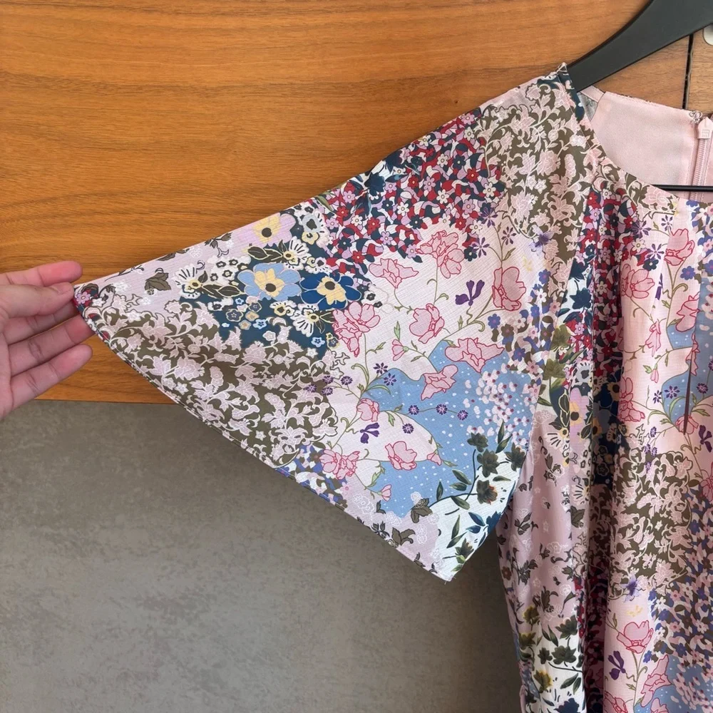 Ted Baker Lalu urban printed fluted hem mini dress, Size 2 - Picture 9 of 16